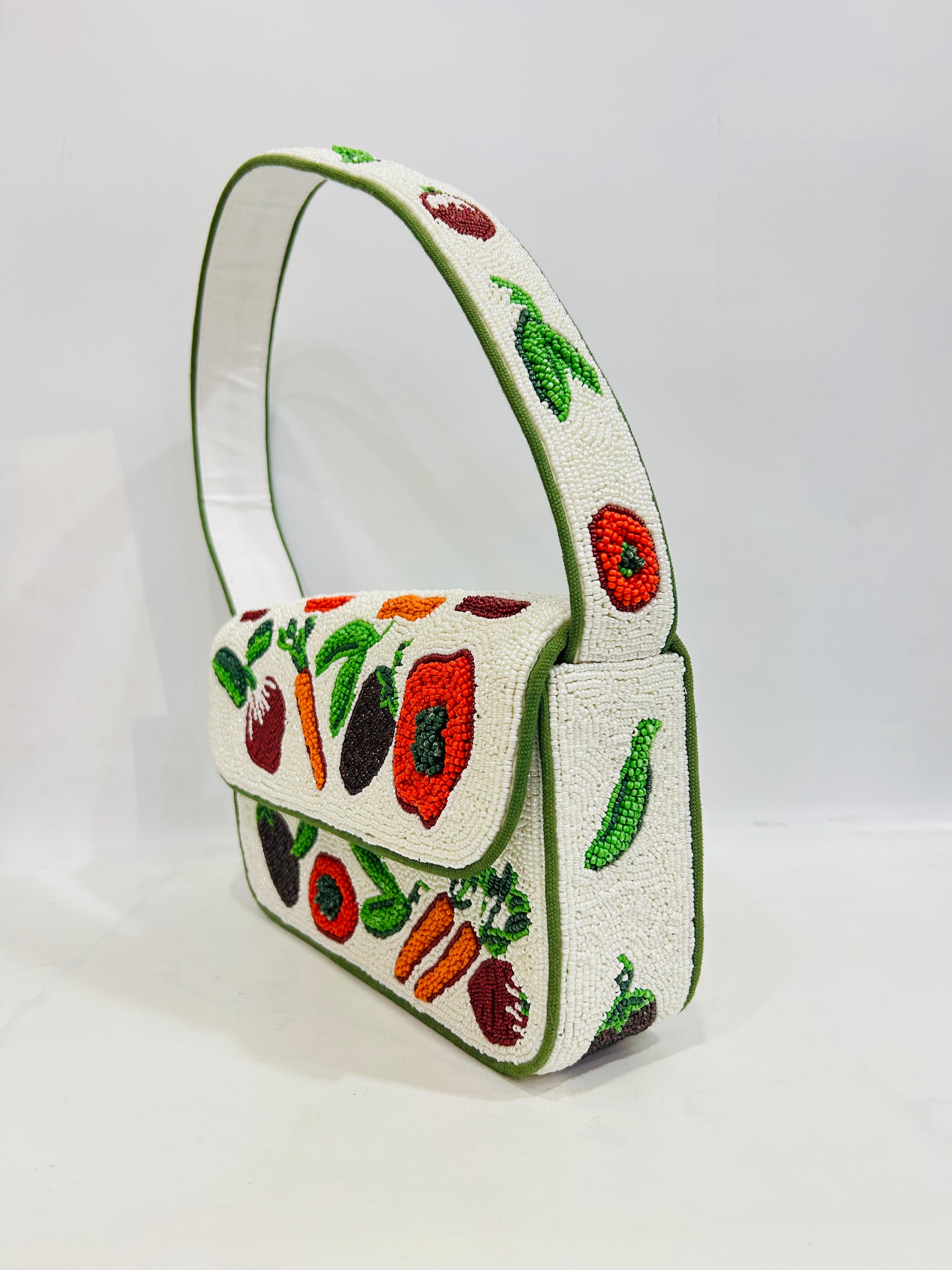 Handmade Beaded Vegetable Shoulder Bag Boho Floral Bag