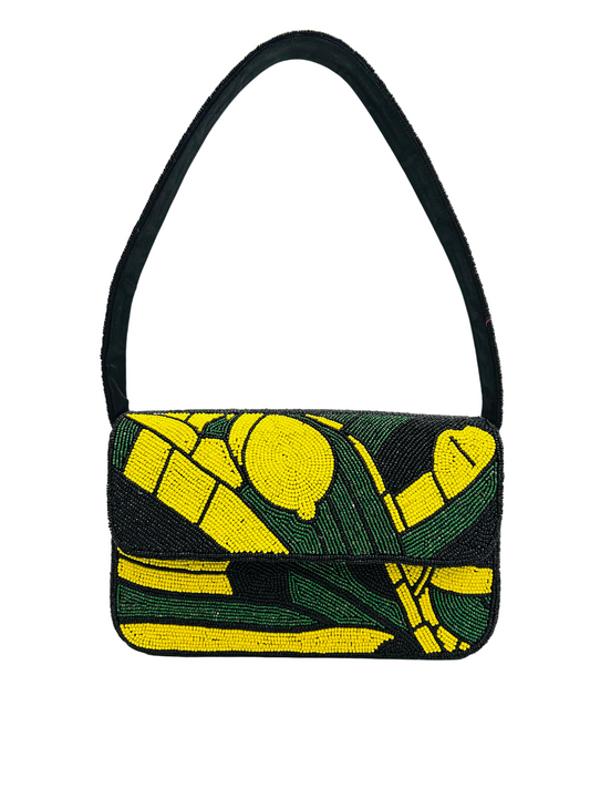 Beaded Lemon Shoulder Bag