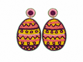 Handcrafted Easter Egg Beaded Dangle Earrings