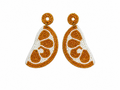 Handmade Orange Slice Beaded Earrings Vibrant Citrus Fruit Jewelry