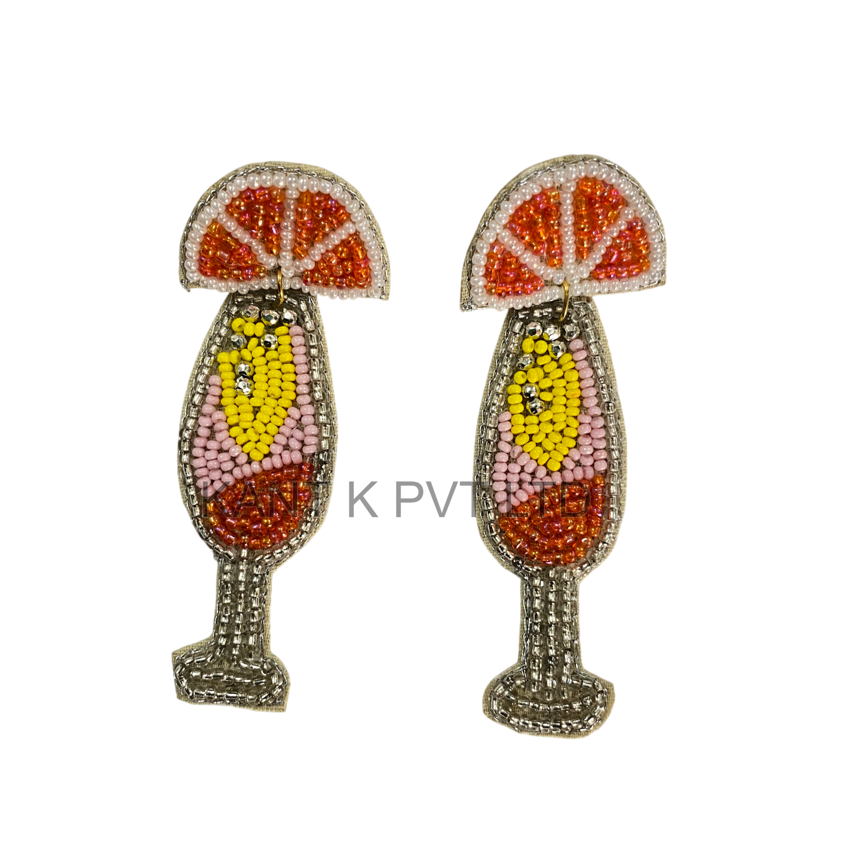 Orange Spritz Beaded Cocktail Earrings
