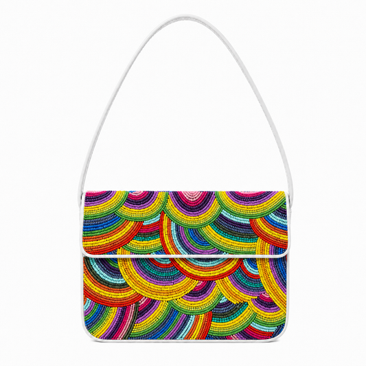 Handmade Rainbow Beaded Shoulder Bag