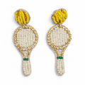 Tennis Beaded Earrings Handmade Sporty Chic Jewelry