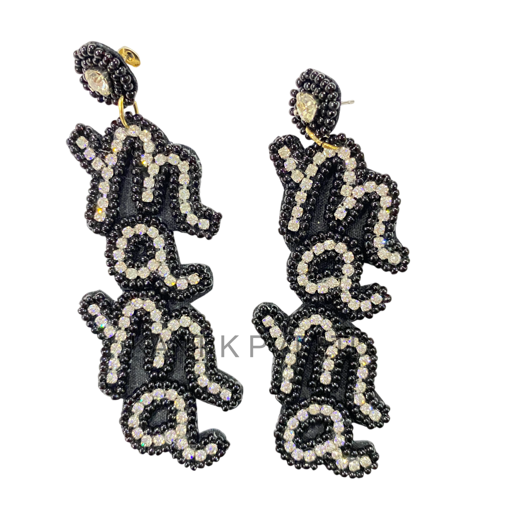 Handmade Black Mother’s Day Beaded Earrings