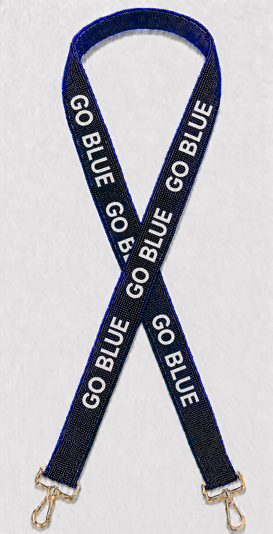 GO BLUE Gameday Beaded Phone Strap Football Fan Accessory