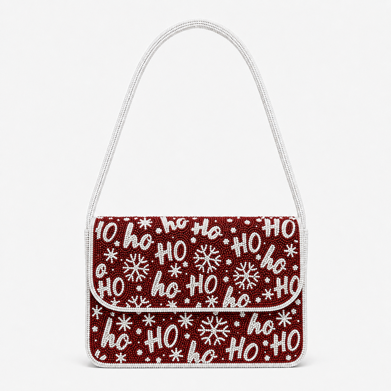 Handcrafted Christmas Beaded Shoulder Bag