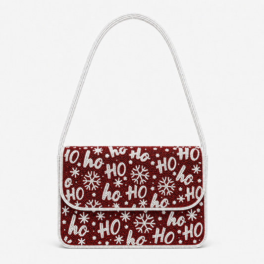Handcrafted Christmas Beaded Shoulder Bag
