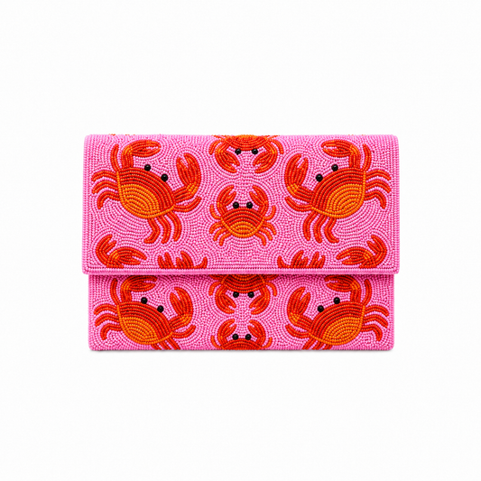 Lobster Beaded Clutch Bag Handcrafted Beaded Evening Purse