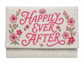 Handmade Happy Ever After Beaded Clutch White & Pink Bridal Handbag for Wedding