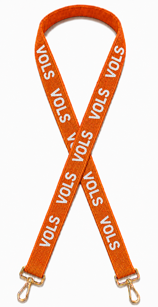 VOLS Gameday Beaded Bag Strap Handmade Orange & White Beaded Purse Strap