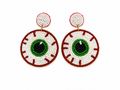 Handcrafted Red & White Evil Eye Beaded Drop Earrings