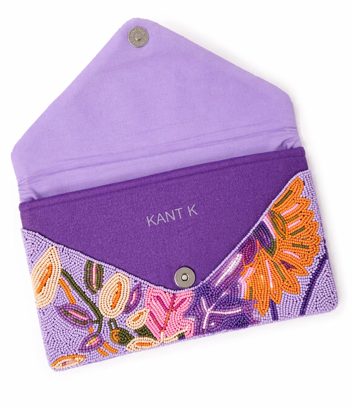 Floral Beaded Clutch Purse Multicolor Handmade Summer Clutch Bag