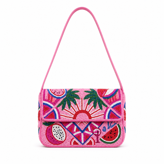 Handmade Multicolor Watermelon Beaded Shoulder Bag