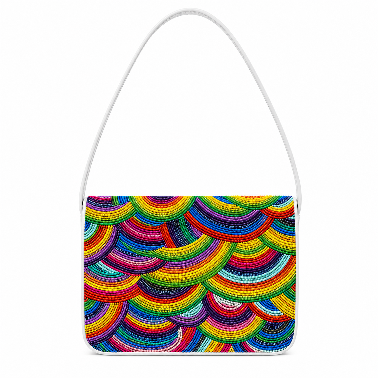 Handmade Rainbow Beaded Shoulder Bag