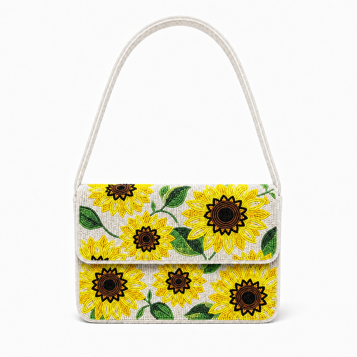Handmade Sunflower Beaded Bag Floral Beaded Shoulder Bag