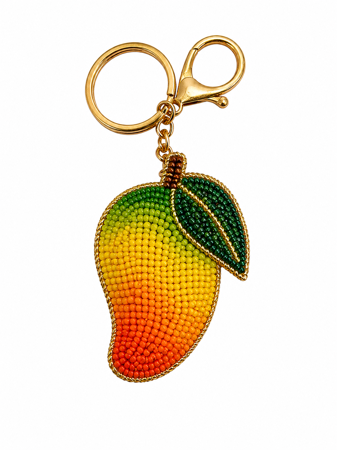 Mango Beaded Charm Handmade Tropical Fruit Keychain