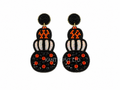 Handmade Tiered Halloween Beaded Statement Drop Earrings