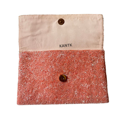 Pink Custom "APK" Beaded Evening Clutch