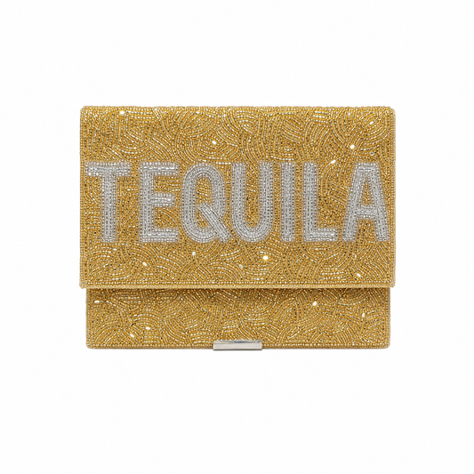 Tequila Beaded Clutch Handcrafted Statement Evening Bag