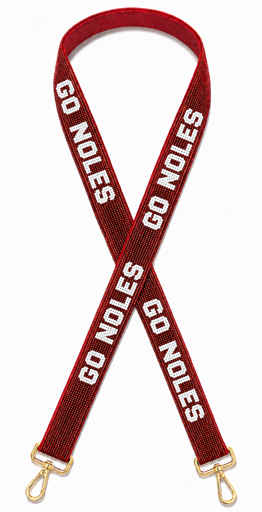 Go Noles Beaded Bag Strap Handmade Football Game Day Purse Strap