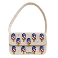 Red White Blue Popsicle Sequin Shoulder Bag Patriotic Holiday Purse