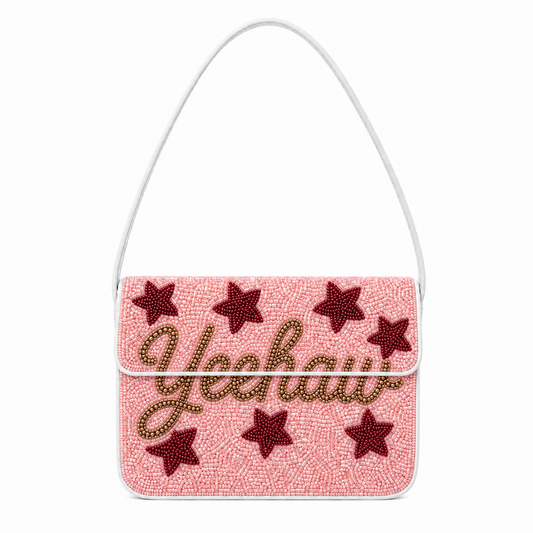 Yeehaw Beaded Shoulder Bag Western Cowgirl Handmade Beaded Purse