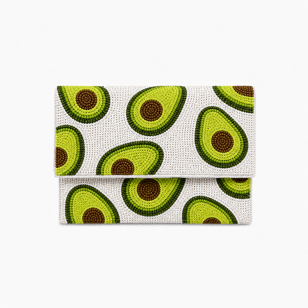 Avocado Beaded Clutch Elegant Statement Evening Bag