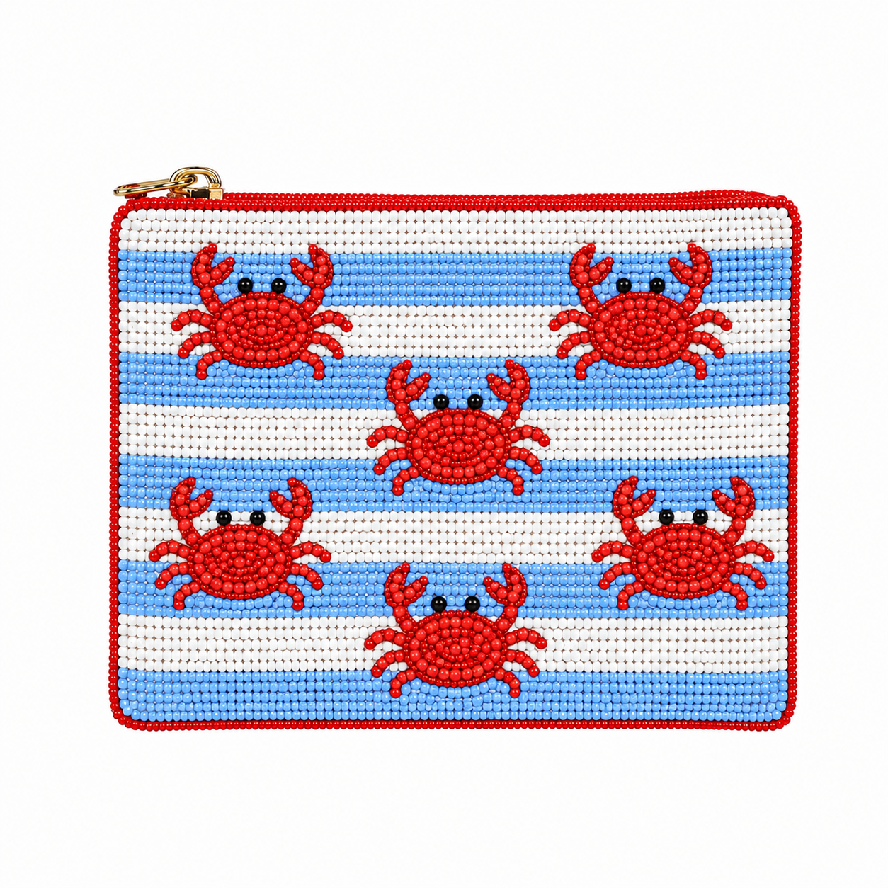 Handmade Beaded Crab Coin Purse Cute Ocean-Themed Bead Pouch