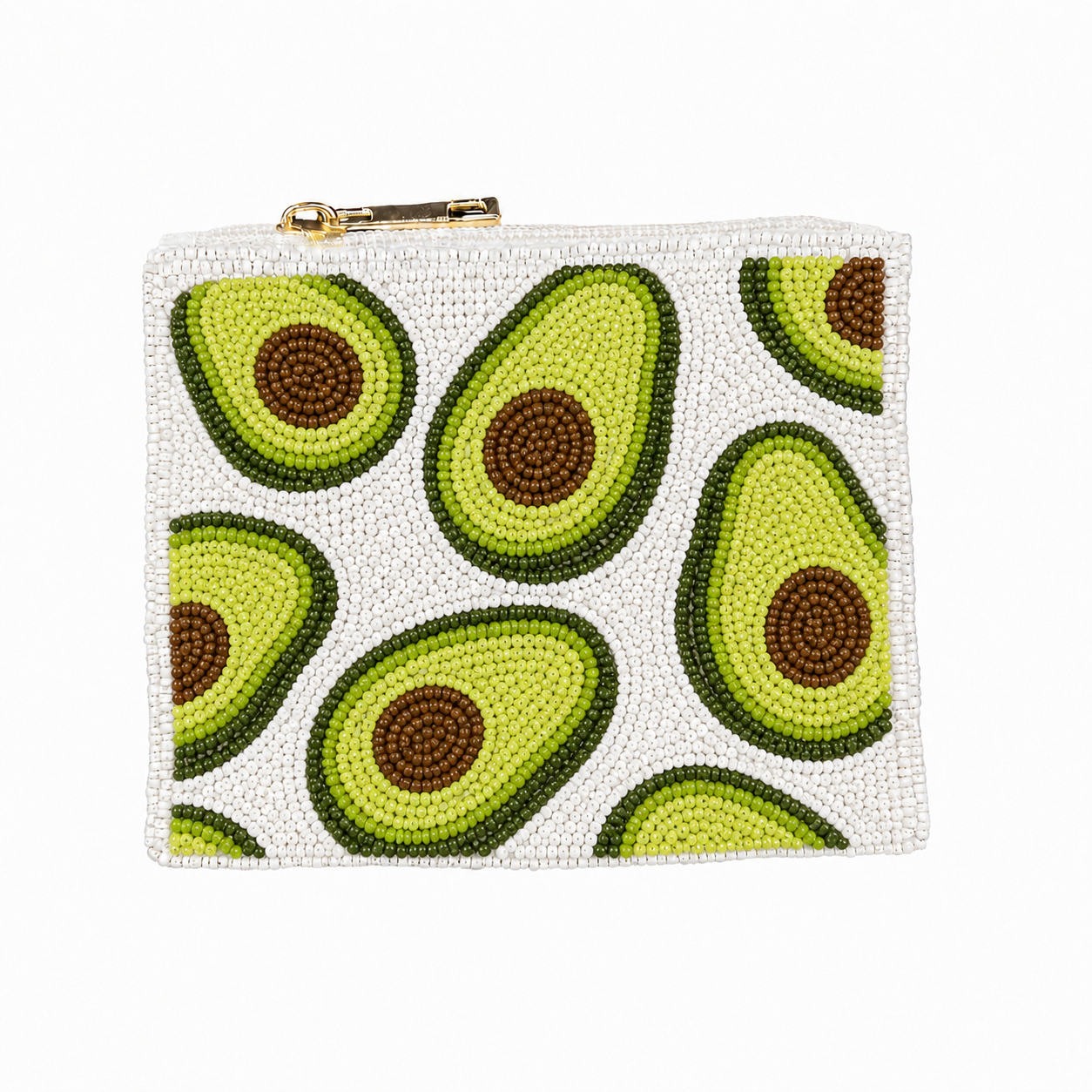 Handmade Avocado Beaded Coin Purse