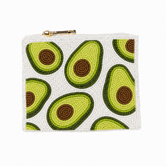 Handmade Avocado Beaded Coin Purse
