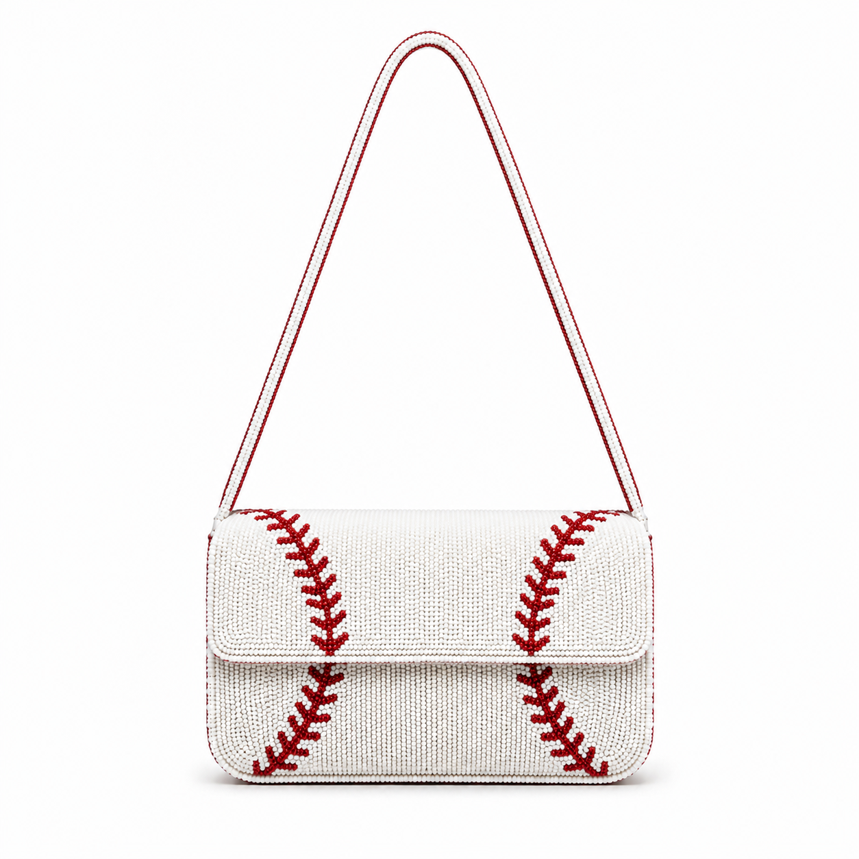 Baseball Beaded Shoulder Bag for Women, Sparkly Baseball Crossbody Purse