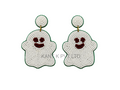 Handmade Halloween Seed Bead Ghost Dangle Earrings