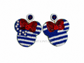 Red, White & Blue Mickey Inspired Dangle Earrings