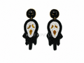 Handmade Beaded Ghost Face Statement Earrings