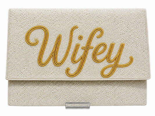Wifey Beaded Clutch Bridal Clutch Bag
