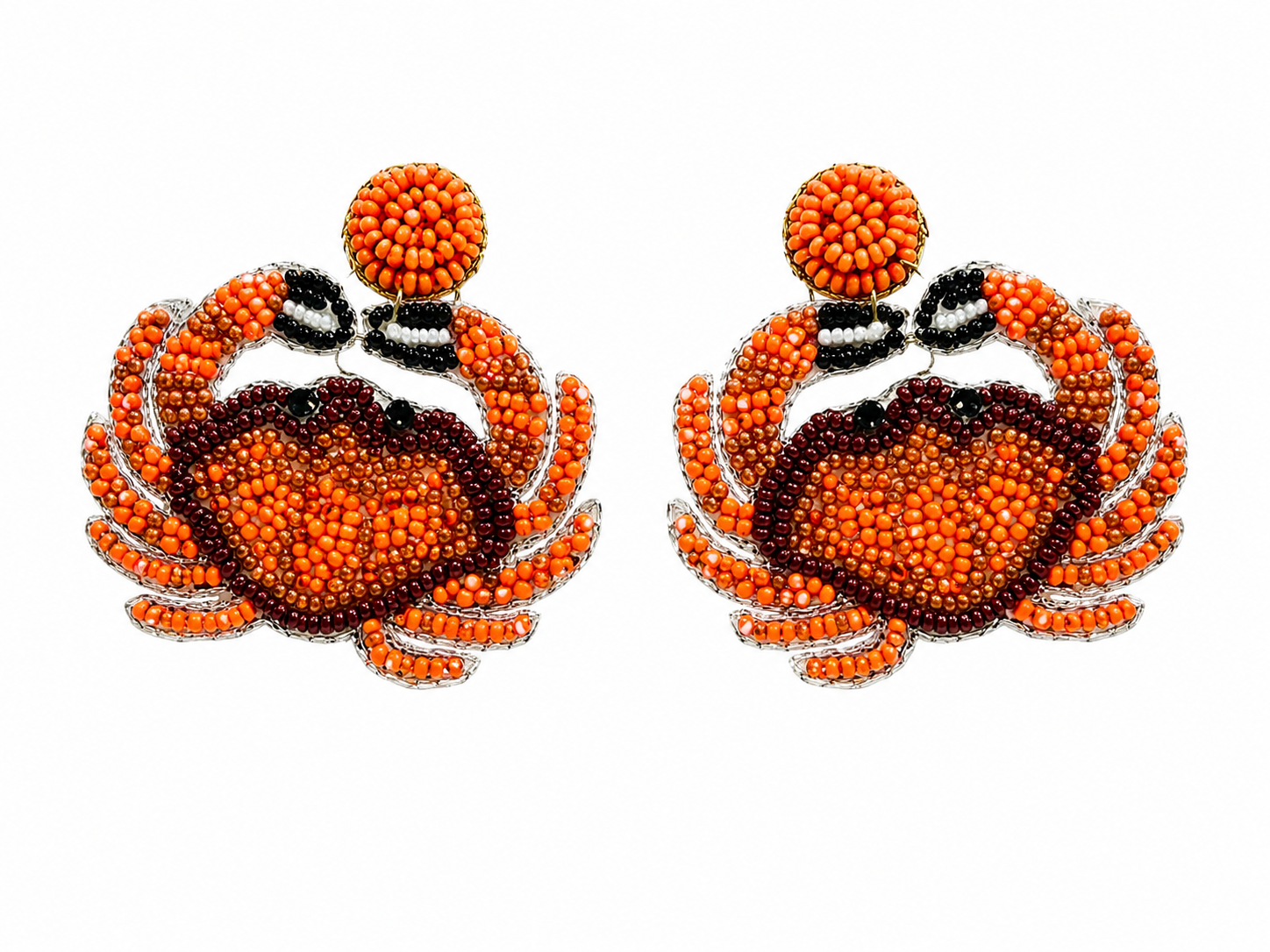Handmade Crab Beaded Earrings Cute Ocean Jewelry
