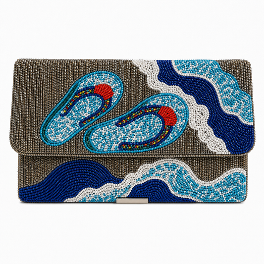Beaded Clutch Bag, Beach Summer Vacation Party Handbag