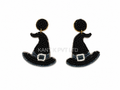 Handmade Beaded Witch Hat Earrings