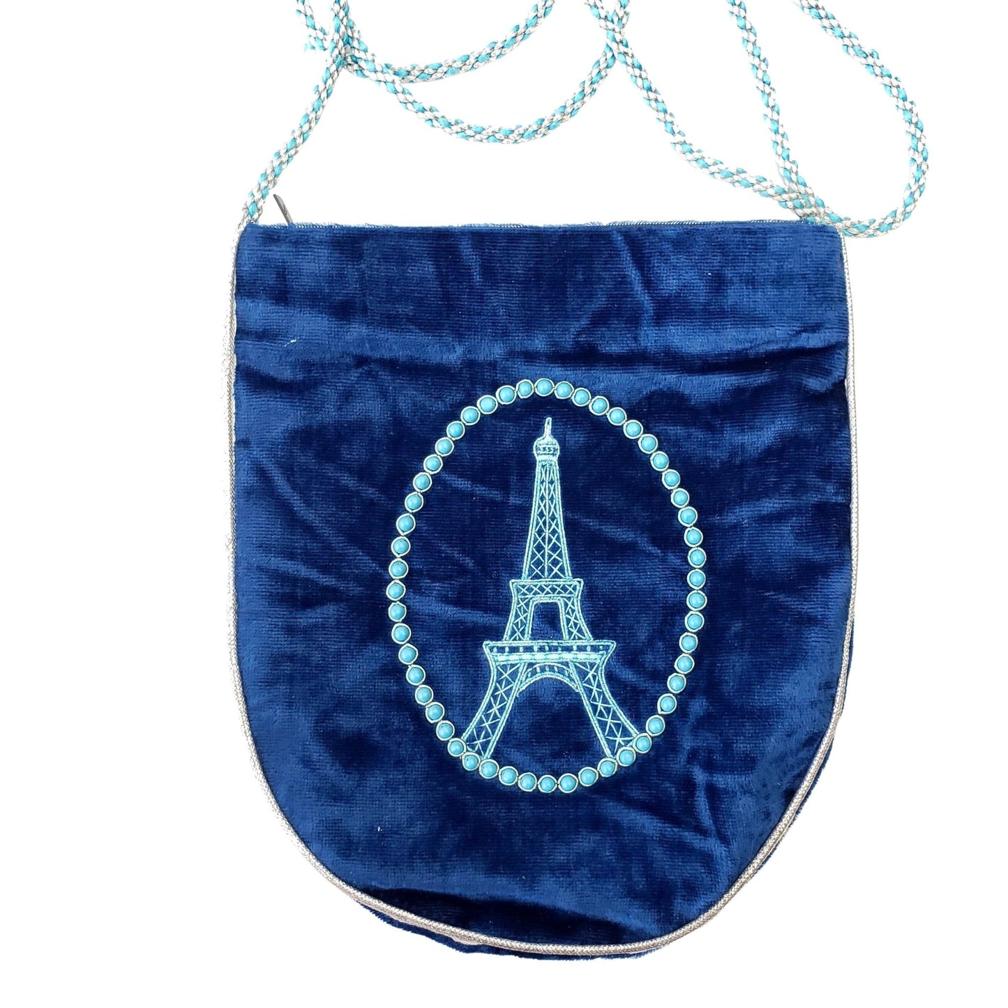 Embroidered Eiffel Tower Crossbody Bag