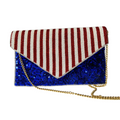 Handmade Patriotic Pride USA Flag Beaded Purse