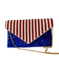 Handcrafted 4th of July Beaded Clutch Patriotic Red, White & Blue Evening Bag