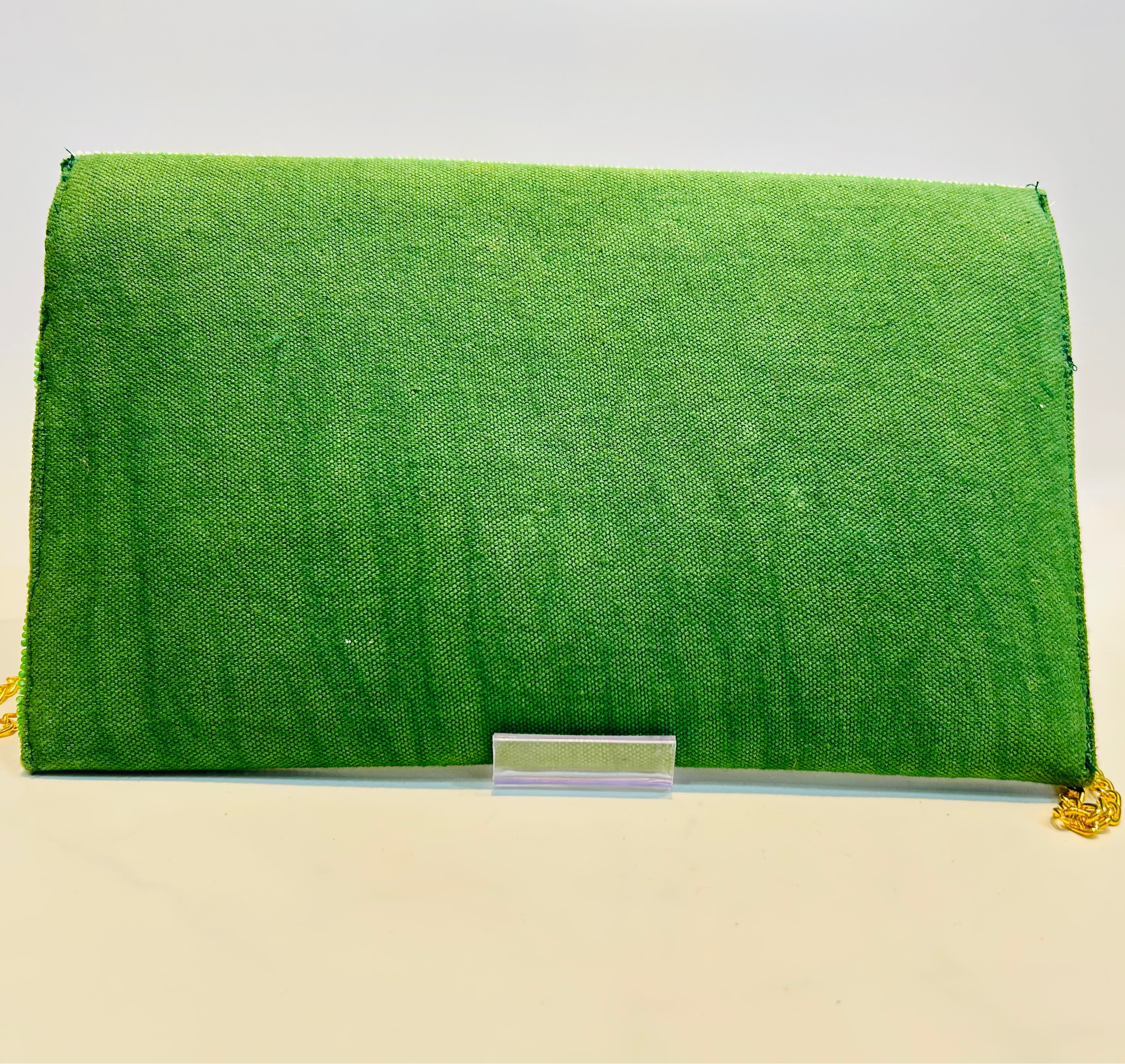 Beaded Lime Slice Clutch Crossbody Bag with Chain Strap