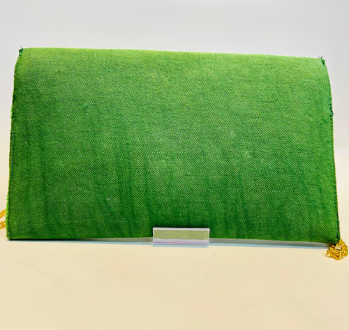 Beaded Lime Slice Clutch Crossbody Bag with Chain Strap