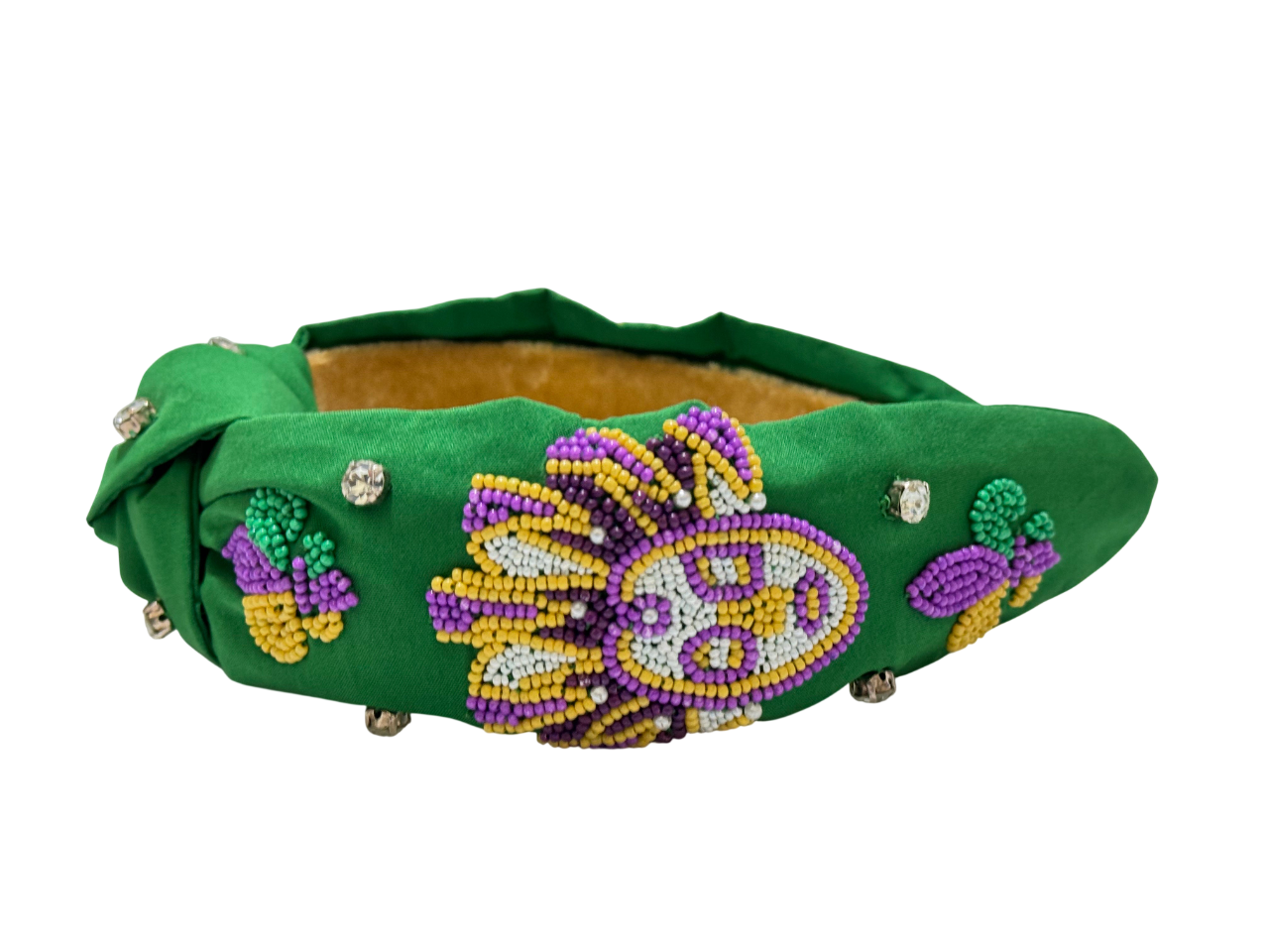 Mardi Gras Jester Beaded Knot Headband Embellished Festival Hair Accessory