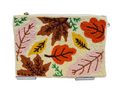 Spring Floral Handmade Seed Bead Crossbody Bag with 46 Detachable Chain
