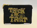 Black Beaded Trick or Treat Halloween Pouch with 46 Detachable Chain
