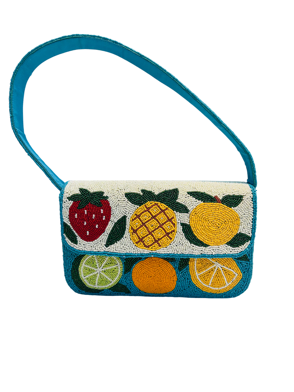 Beaded Multifruit Shoulder Bag