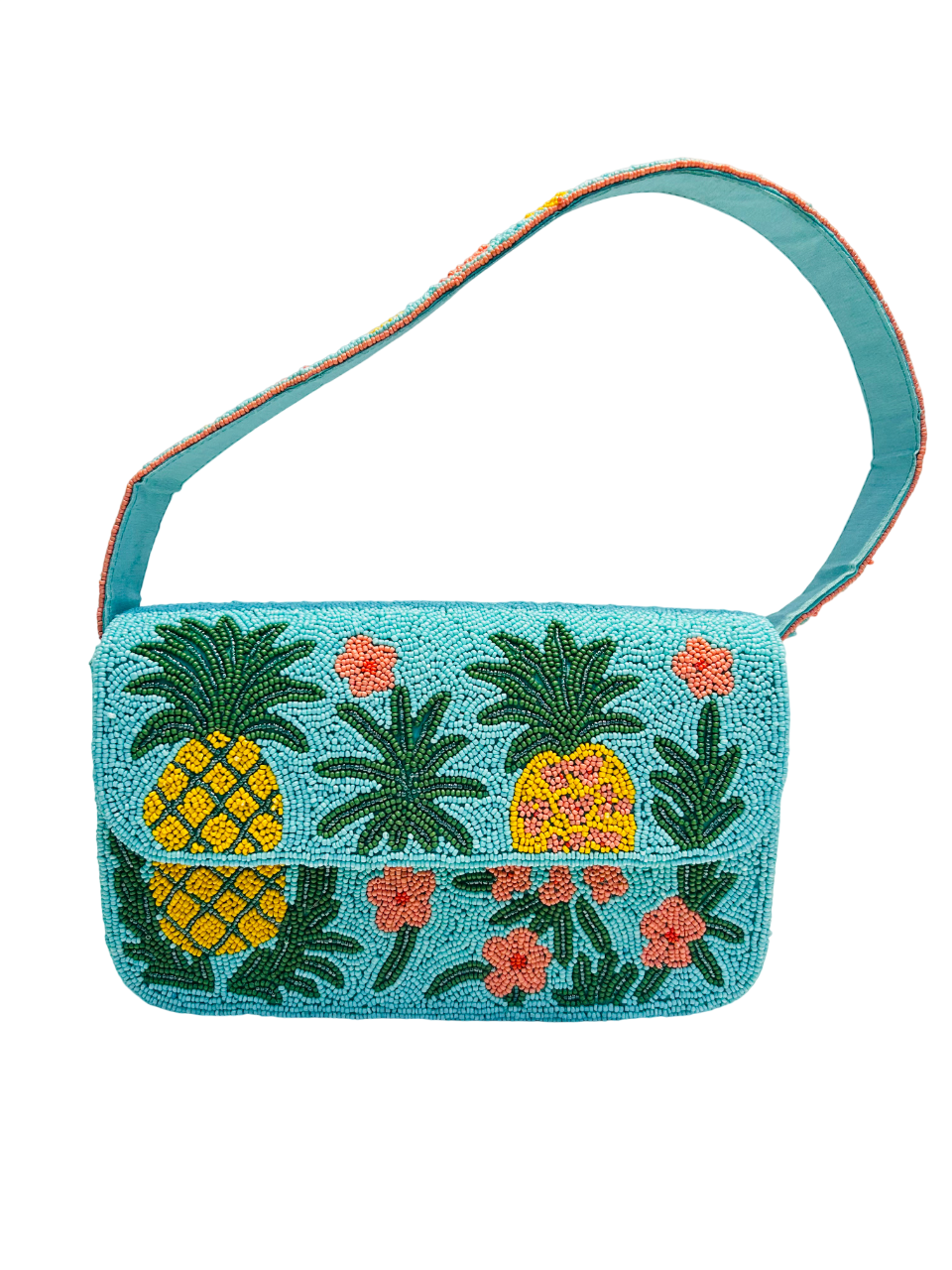 Beaded Pineapple Summer Shoulder Bag