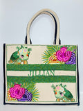 JILLIAN Custom Beaded Canvas Tote Bag