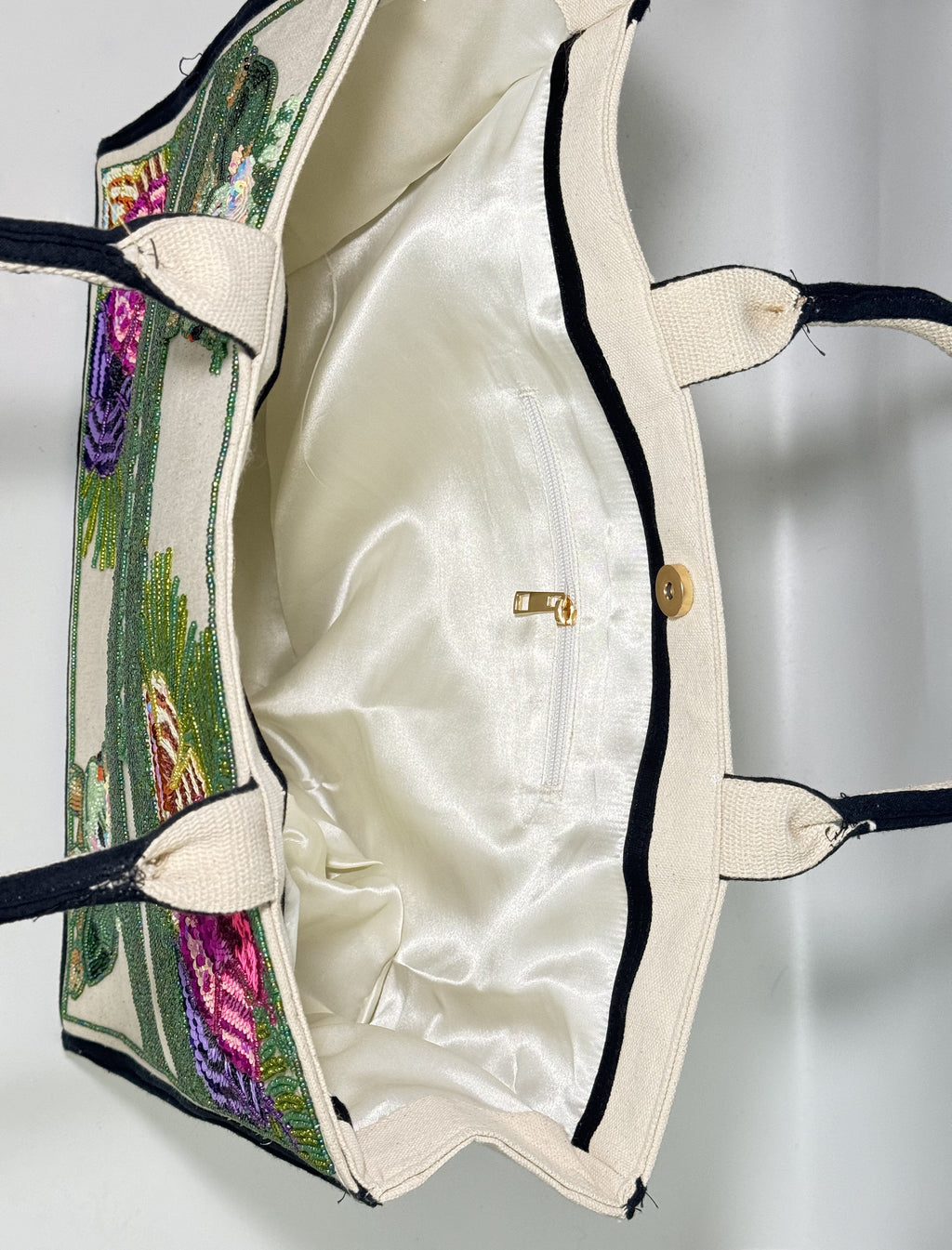 JILLIAN Custom Beaded Canvas Tote Bag